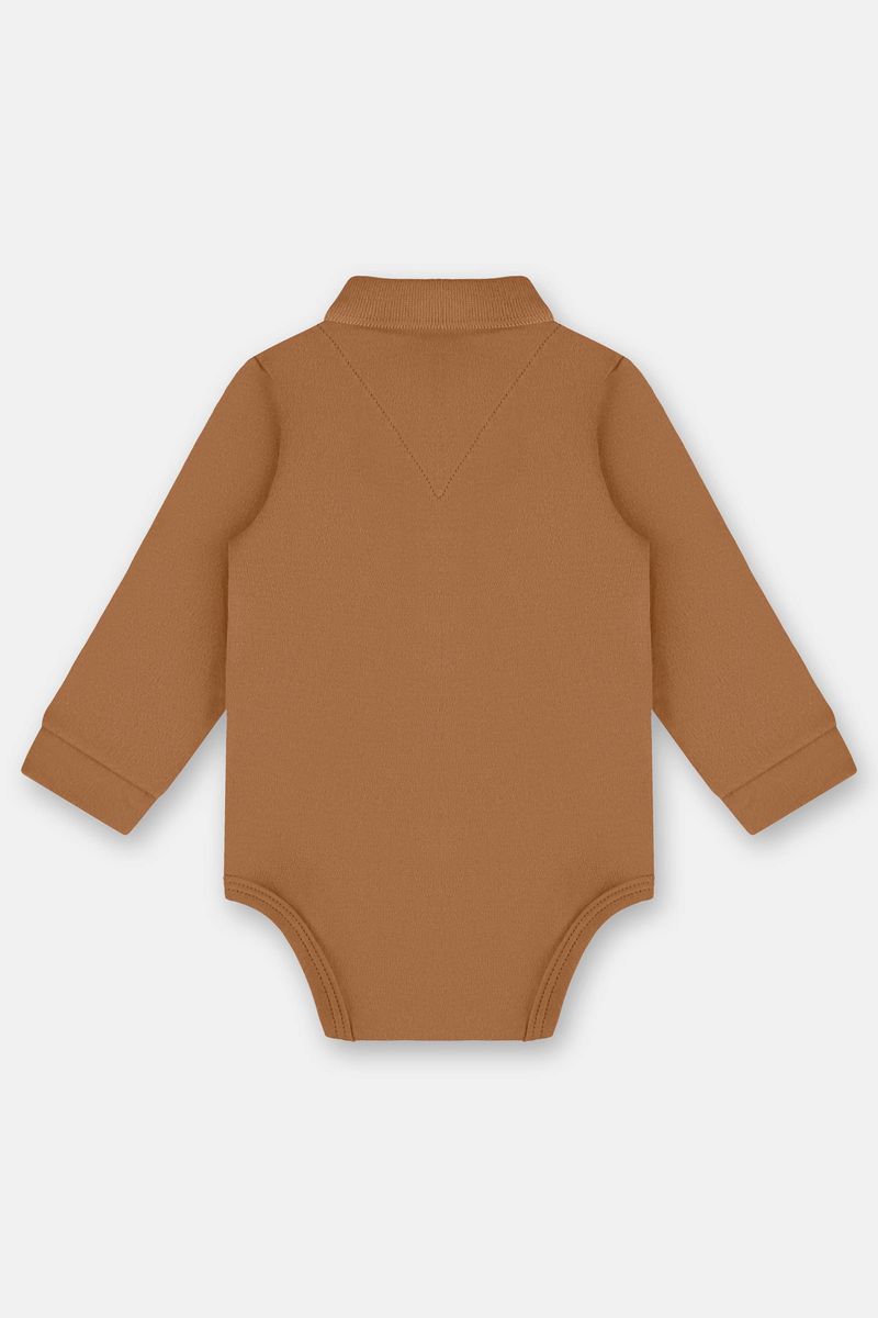 body-polo-para-bebe-menino-em-suedine-marrom