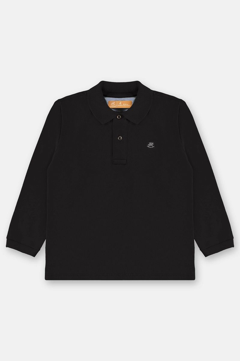 camisa-polo-infantil-masculina-em-piquet-preto
