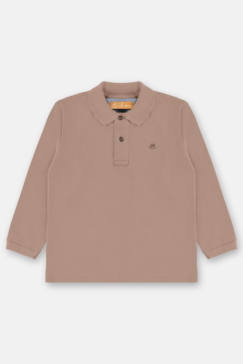 camisa-polo-infantil-masculina-em-piquet-marrom