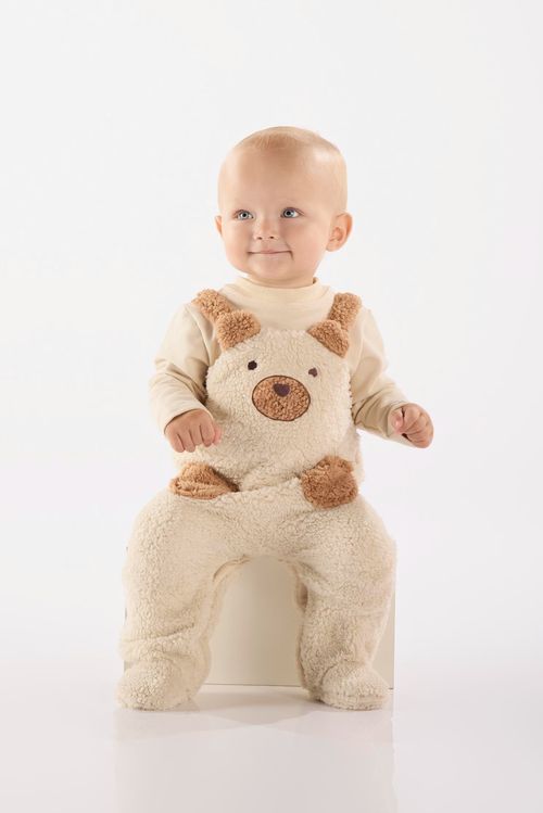 Macacão para Bebê Menino em Pelo Sintético e Molecotton (Bege) Up Baby