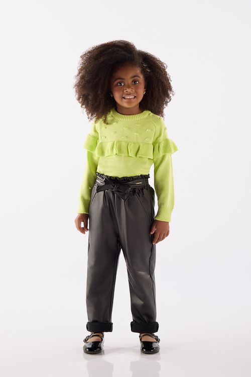 Blusão em Tricô Infantil Menina (Verde) Up Baby
