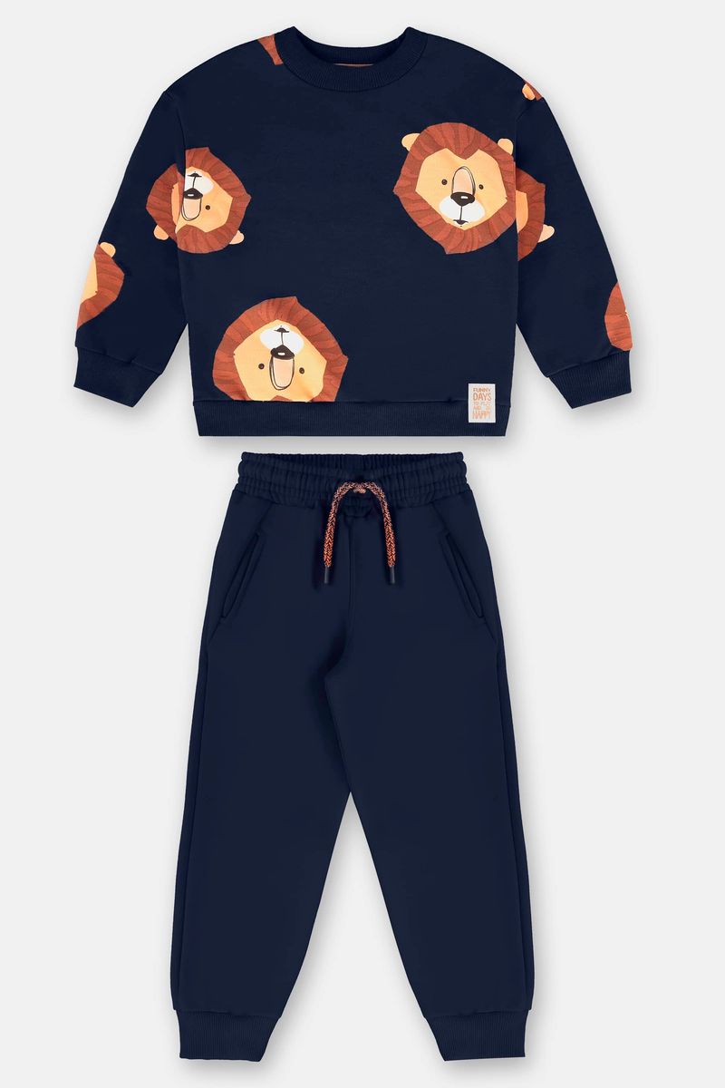conjunto-infantil-masculino-em-moletom-sem-felpa-com-estampa-de-leao-azul-marinho