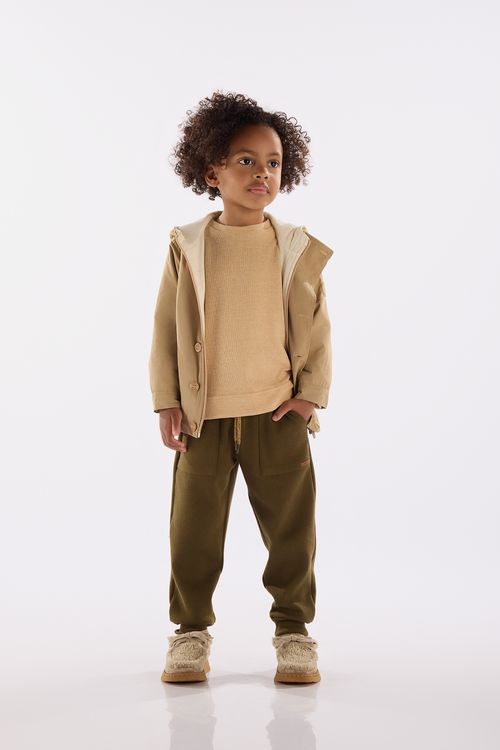 Calça Infantil Masculina em Malha Alfaiataria (Verde) Up Baby