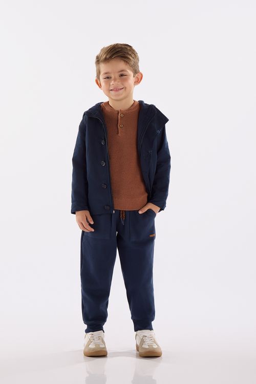 Calça Infantil Masculina em Malha Alfaiataria (Azul Marinho) Up Baby