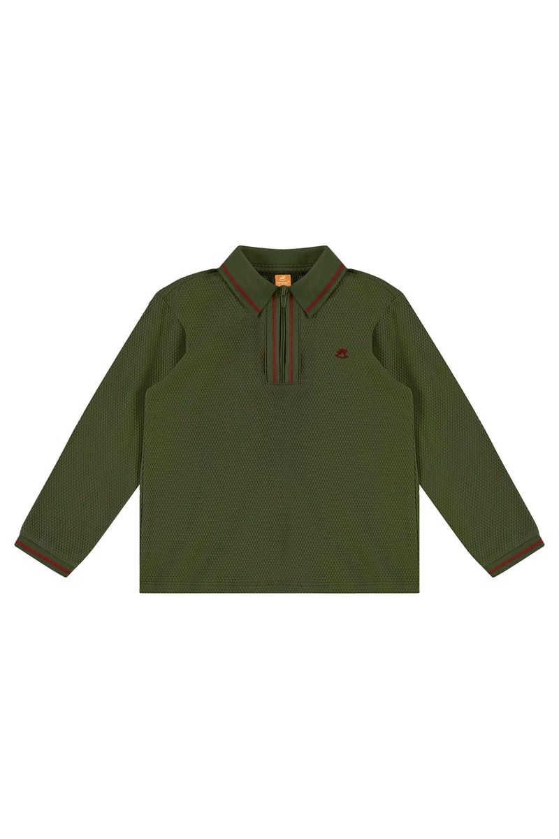 camisa-polo-infantil-masculina-em-malha-colmeia-com-ziper-verde-escuro