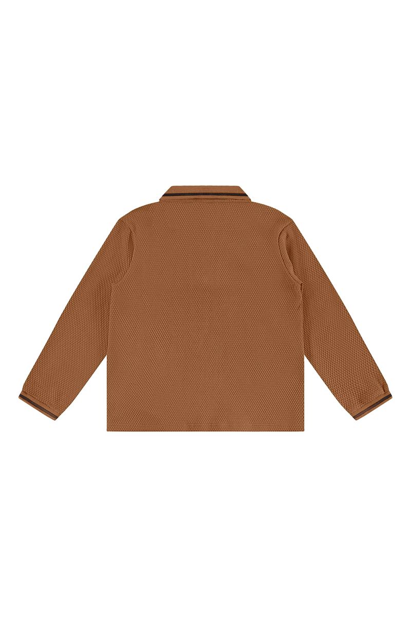 camisa-polo-infantil-masculina-em-malha-colmeia-com-ziper-marrom