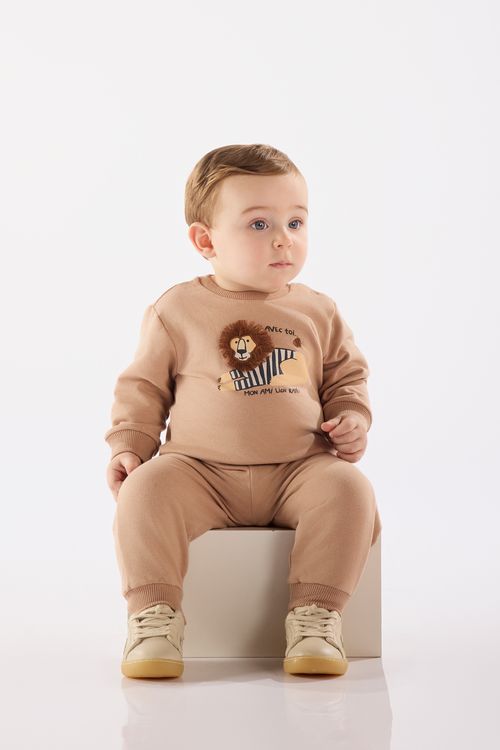 Conjunto para Bebê Menino em Molecotton (Marrom) Up Baby