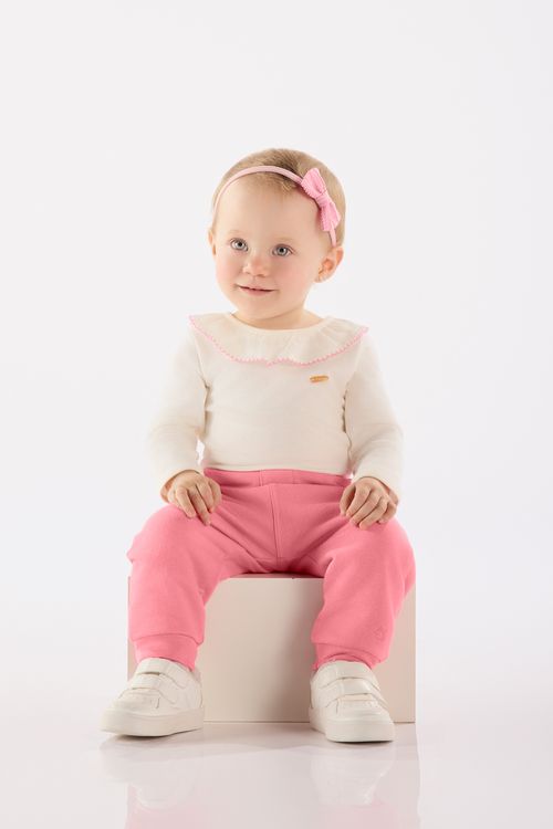 Calça para Bebê em Molecotton com Forro Aconchegante (Rosa) Up Baby