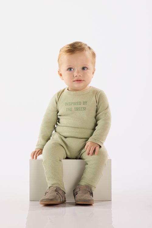 Conjunto Nature Unissex para Bebê com Body e Calça (Verde) Up Baby