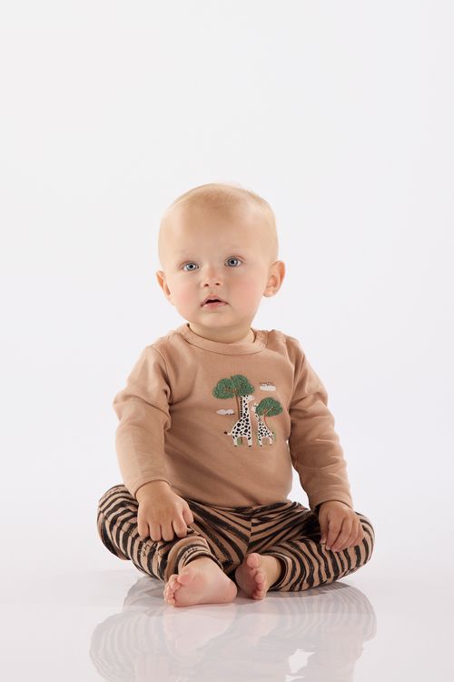 Conjunto com Body e Calça para Bebê Menino (Marrom) Up Baby