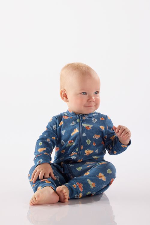 Macacão Essentials para Bebê Menino em Suedine (Azul Marinho) Up Baby