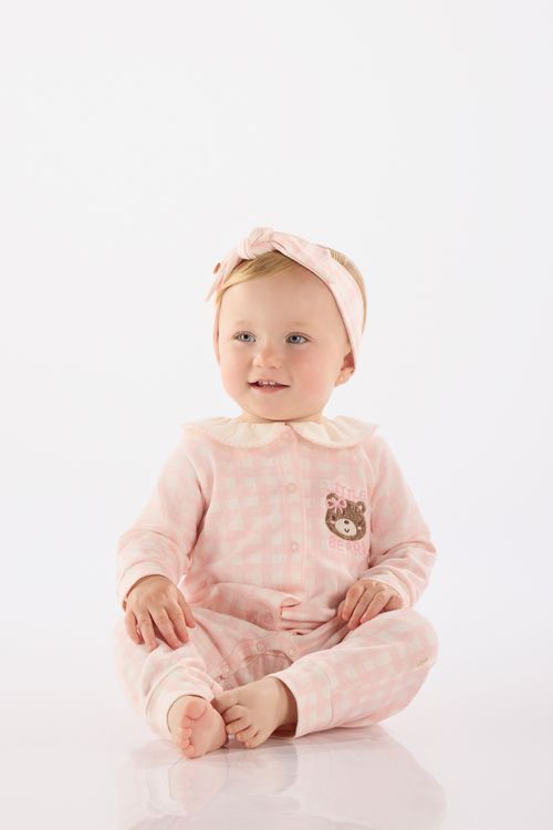 Macacão para Bebê Menina em Suedine Comfy (Off White) Up Baby