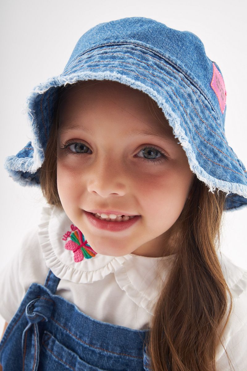 Up-Baby---Bucket-Hat-Infantil-em-Jeans-Para-Menina-Azul