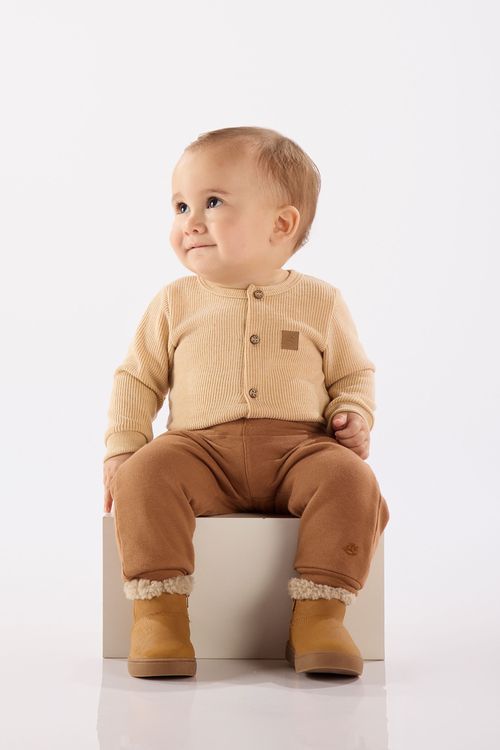 Calça para Bebê em Molecotton com Forro Aconchegante (Marrom) Up Baby