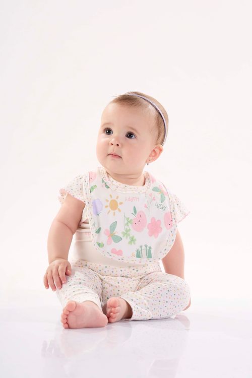 Babador Comfy Unissex para Bebê em Suedine (Branco) Up Baby