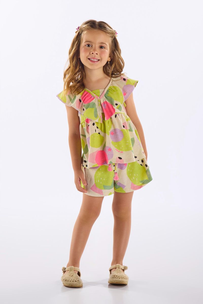 conjunto-com-blusa-e-short-de-frutas-infantil-feminino-bege-up-baby