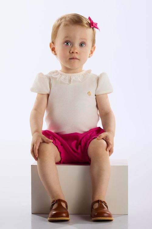 Body em Suedine para Bebê Menina (Off White) Up Baby