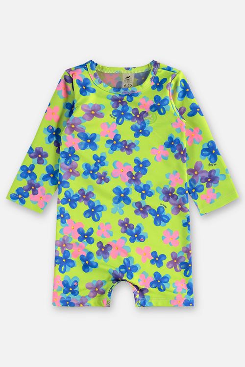 Macaquinho Unissex para Bebê com FPS +50 e Forro (Verde) Up Baby