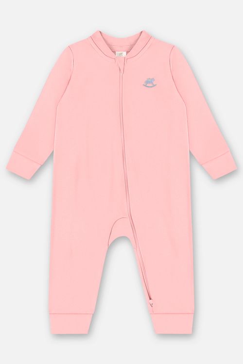 Macacão Unissex para Bebê em Suedine Essentials (Rosa) Up Baby