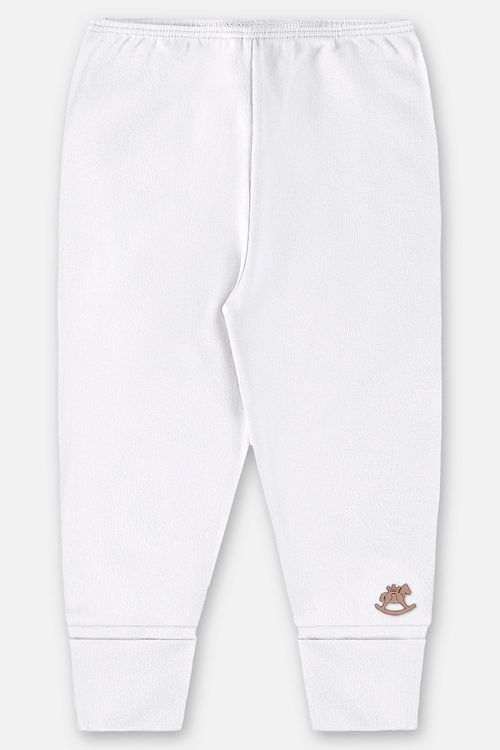 Calça Unissex para Bebê em Suedine Essentials (Branco) Up Baby