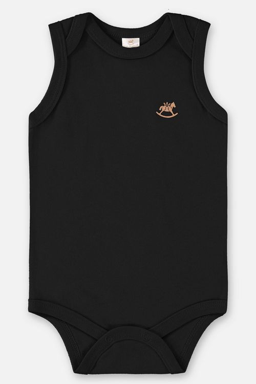 Body Regata em Suedine Unissex para Bebê (Preto) Up Baby