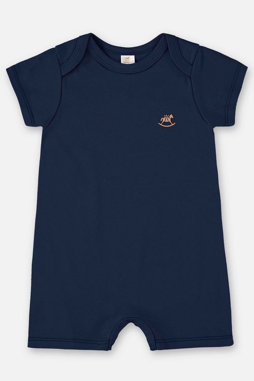 Macaquinho Unissex Bebê em Suedine Essentials (Azul Marinho) Up Baby