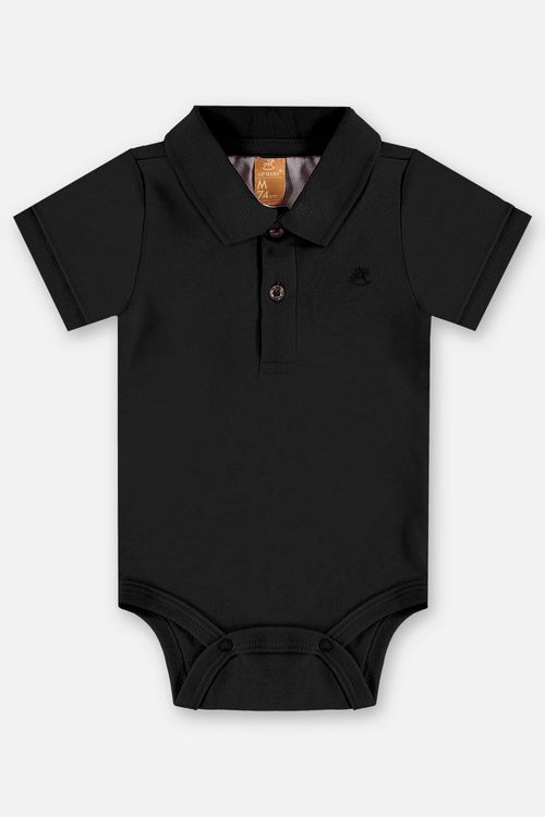 Body Polo em Suedine para Bebê Menino (Preto) Up Baby
