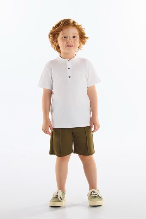 Camiseta Infantil Masculina em Algodão e Elastano (Branco) Up Baby