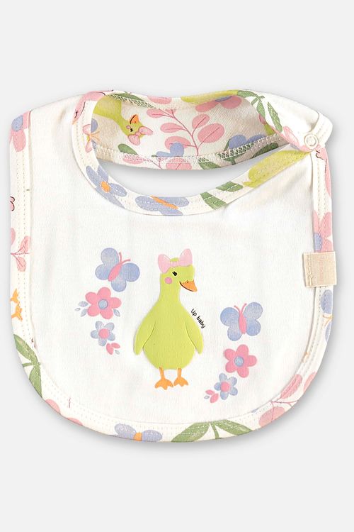 Babador em Suedine Unissex para Bebê (Off White) Up Baby