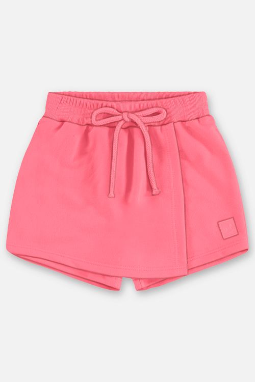 Short-Saia Infantil em Moletom Sem Felpa (Rosa Pink Neon) Up Baby