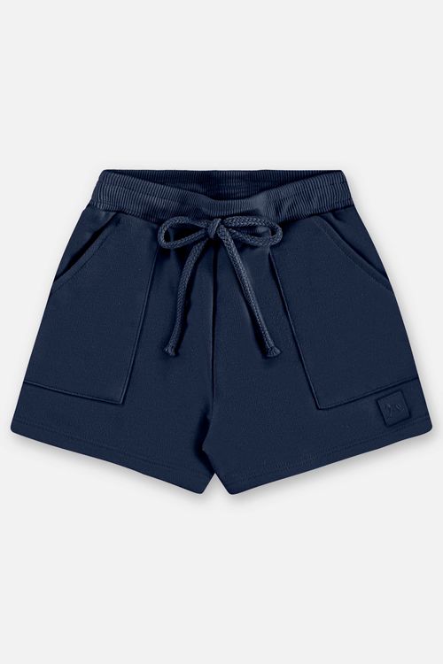 Shorts Básico em Moletom Infantil Feminino (Azul Marinho) Up Baby