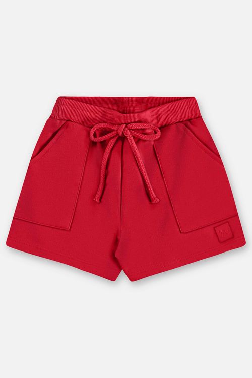 Shorts Básico em Moletom Infantil Feminino (Vermelho) Up Baby