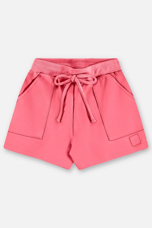Shorts Básico em Moletom Infantil Feminino (Rosa Pink Neon) Up Baby