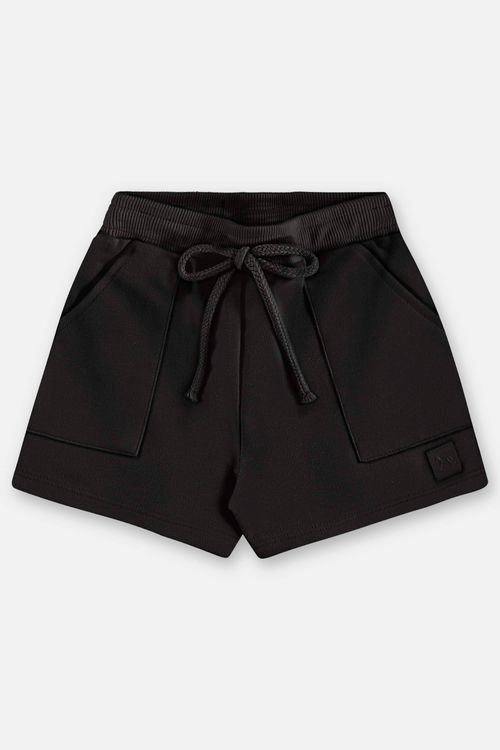Shorts Básico em Moletom Infantil Feminino (Preto) Up Baby