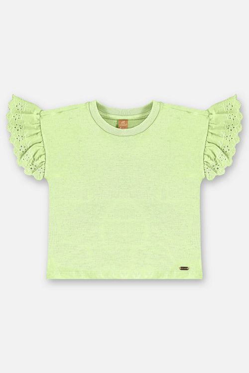 Blusa Infantil Feminina em Algodão com Babados (Verde) Up Baby