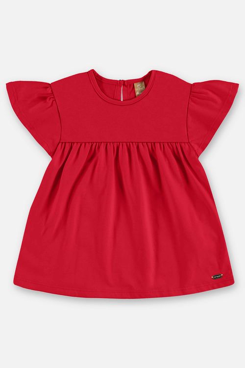 Blusa Básica Infantil Feminina em Algodão (Vermelho) Up Baby