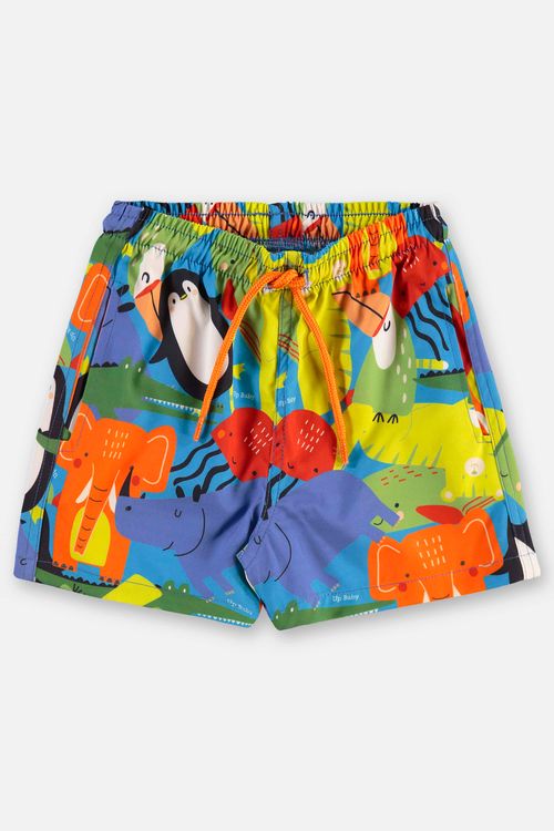 Shorts Infantil Masculino em Microfibra Estampada (Multicolor) Up Baby