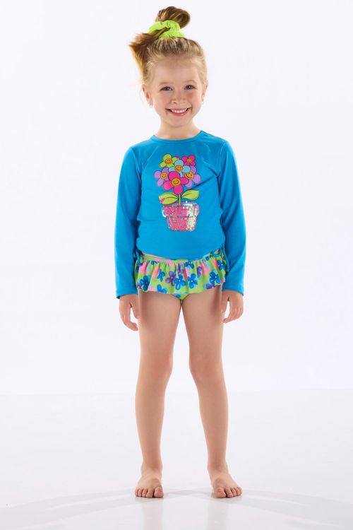 Biquíni Infantil em Poliéster e Elastano FPS +50 (Azul) Up Baby