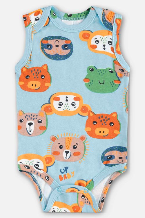 Body Regata em Suedine Essentials para Bebê Menino (Azul Claro) Up Baby