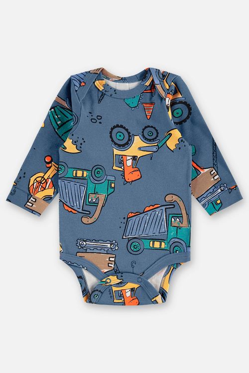 Body Manga Longa em Suedine Essentials para Bebê Menino (Azul Marinho) Up Baby