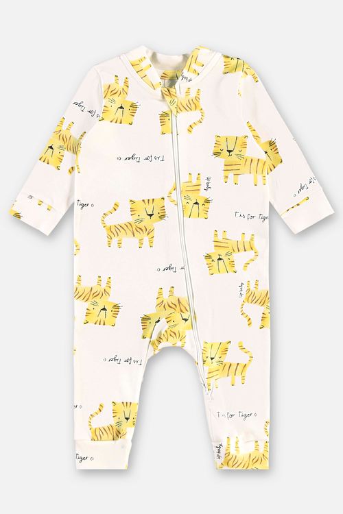 Macacão em Suedine Essentials para Bebê Menino (Off White) Up Baby