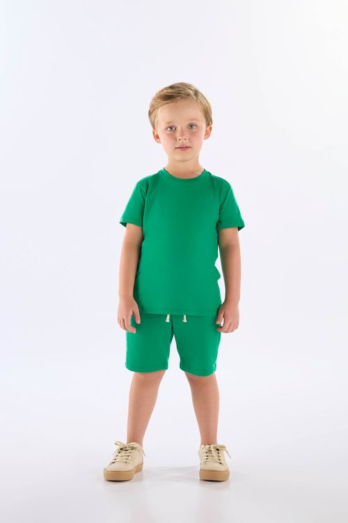 Camiseta Básica em Algodão Infantil Masculina (Verde) Up Baby
