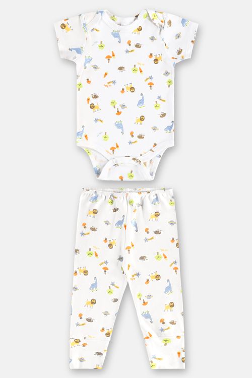 Conjunto em Suedine Essentials para Bebê com Body e Calça (Branco) Up Baby