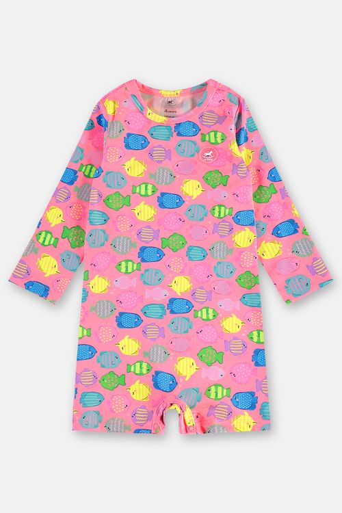 Macaquinho de Praia Bebê Unissex FPS 50+ Peixinhos (Rosa) Up Baby