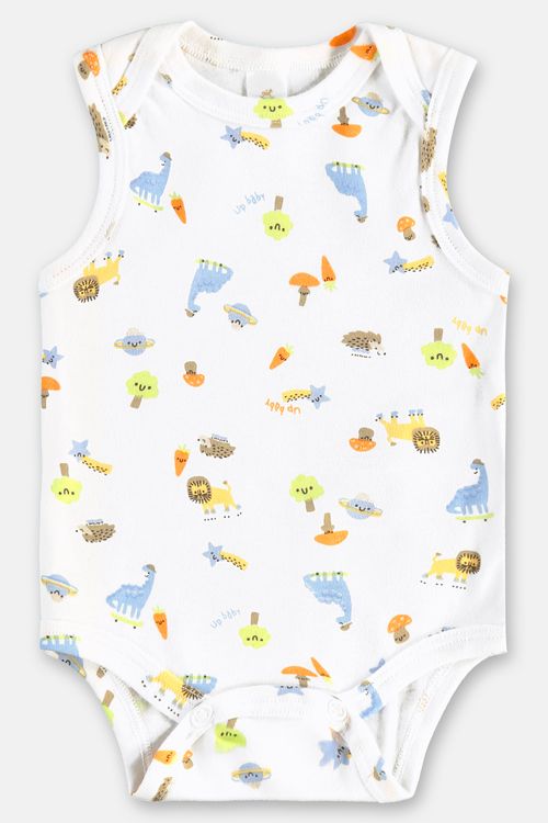 Body Regata em Suedine Essentials para Bebê Menino (Branco) Up Baby