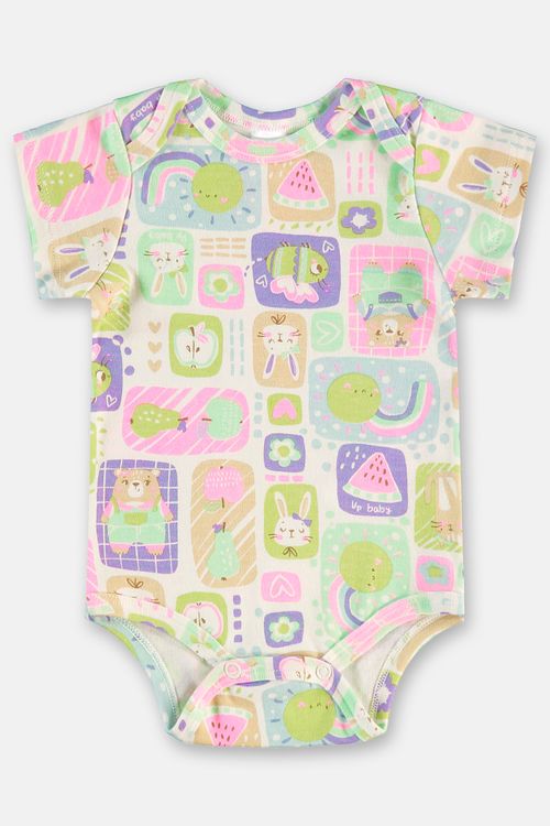 Body para Bebê Menina em Suedine Essentials (Off White) Up Baby