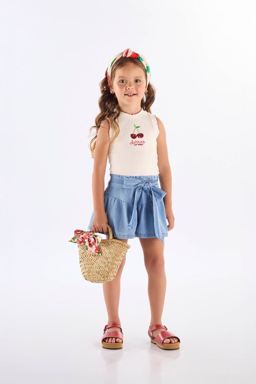 Short Jeans Clochard Infantil Feminino (Azul) Up Baby