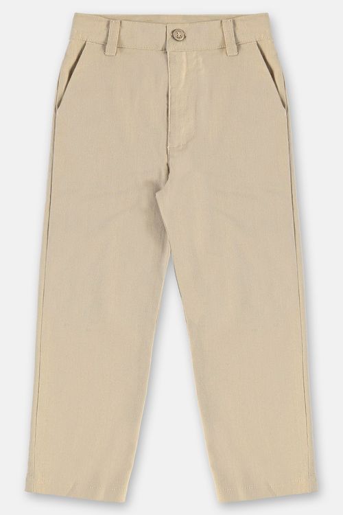 Calça Infantil Masculina em Linho com Elastano (Bege) Up Baby