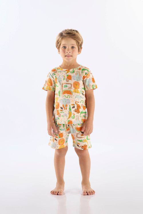 Pijama Curto Infantil Masculino em Suedine (Azul Claro) Up Baby