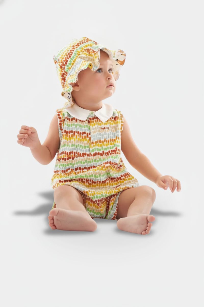 Macaquinho-em-Suedine-para-Bebe-Unissex--Amarelo--Up-Baby